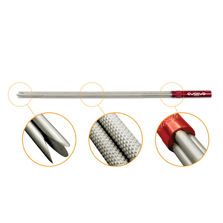 * EVO 3-PRONG – STAINLESS STEEL KNURLED