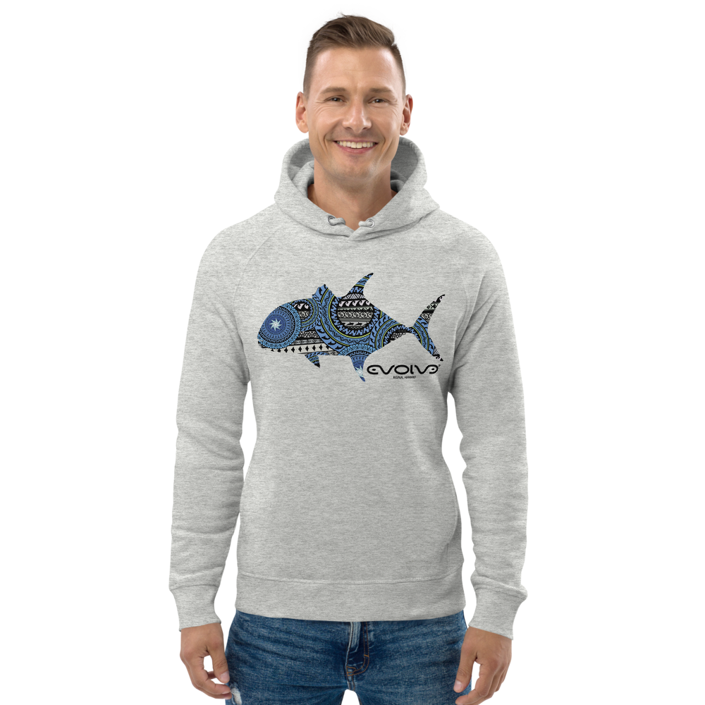 Ulua Tribal Blue Organic Eco Hoodie – Unisex