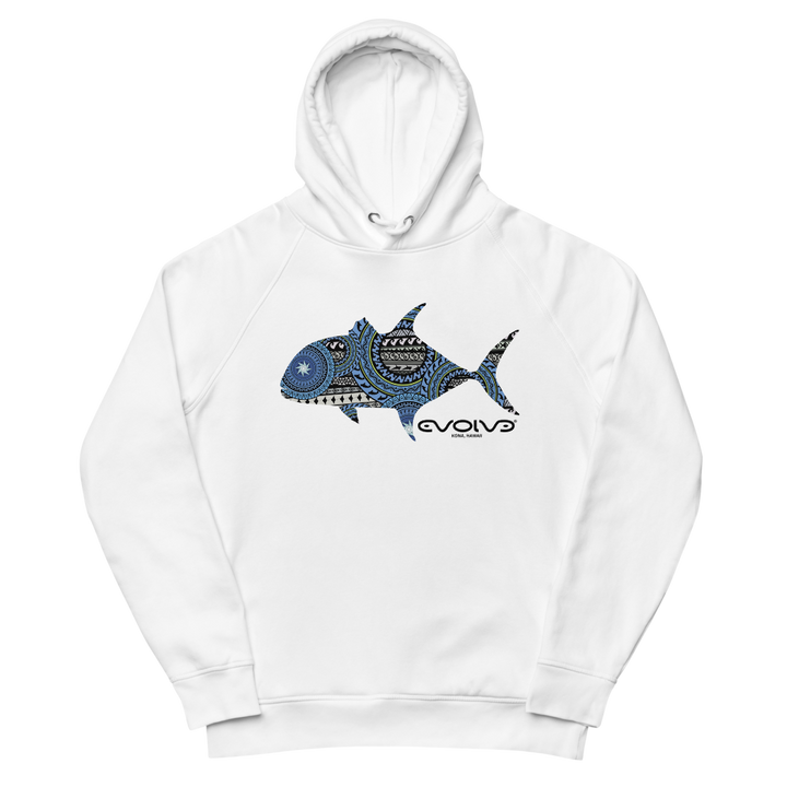 Ulua Tribal Blue Organic Eco Hoodie – Unisex